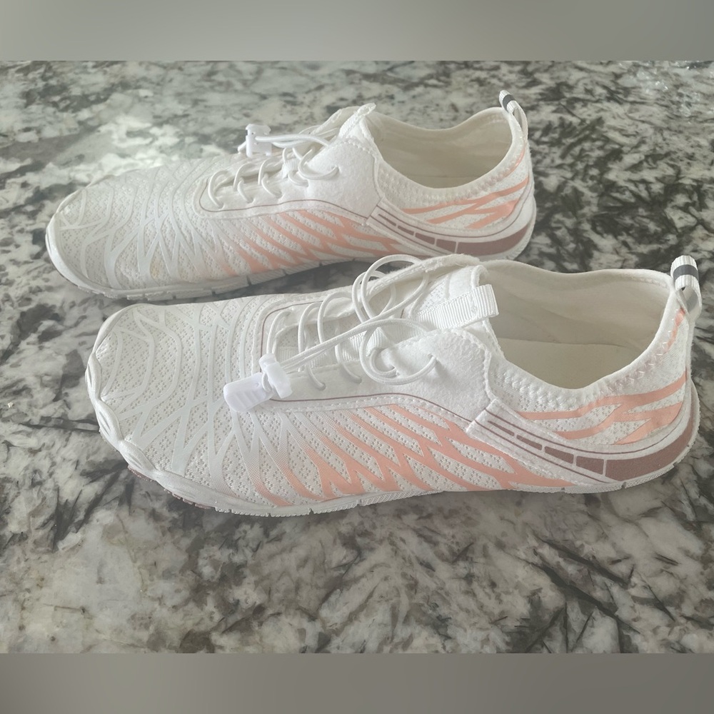 Stylish White and Pink Women's Water Shoes Size 9.5